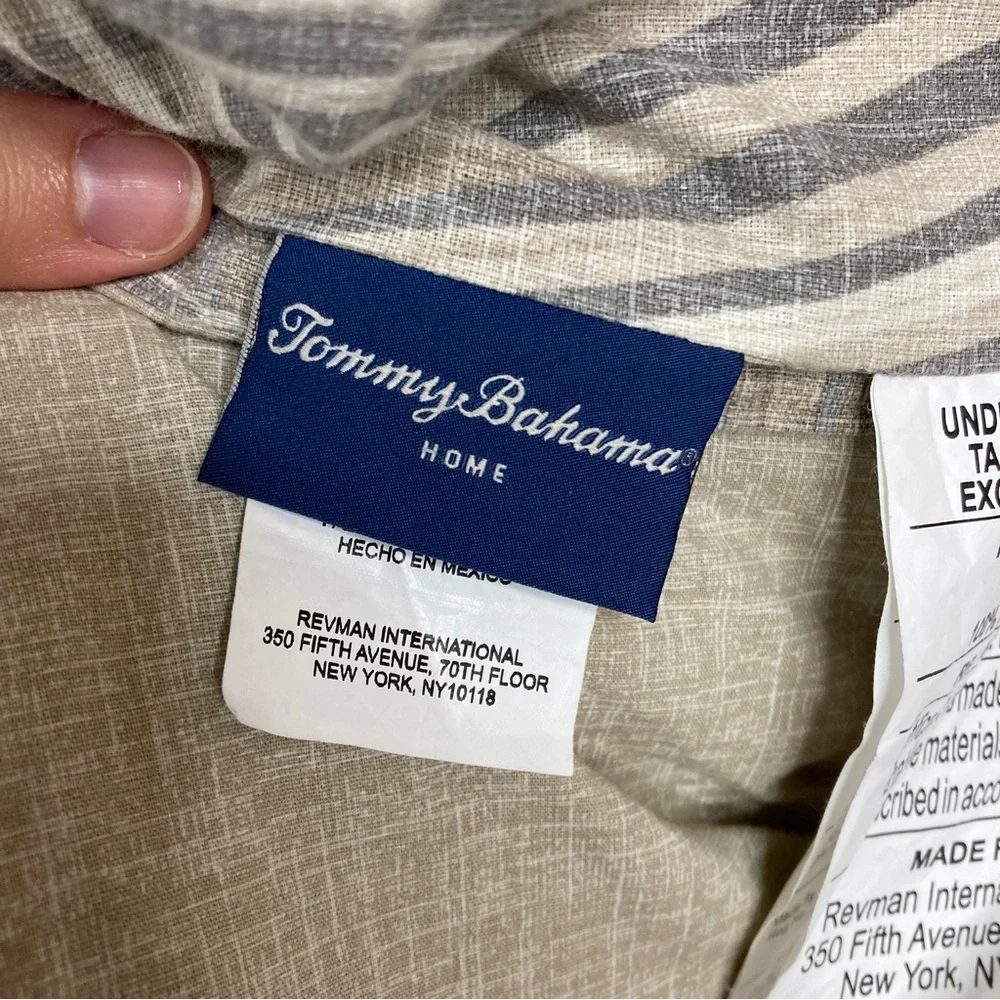 Tommy Bahama | KING Comforter Neutral Beige Green Palm Leaf